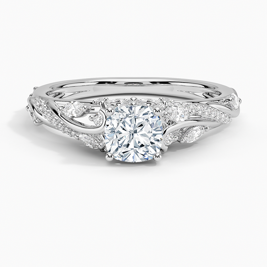 Begonia Vine Diamond Ring (1/2 ct. tw.) Platinum Cushion Engagement Ring