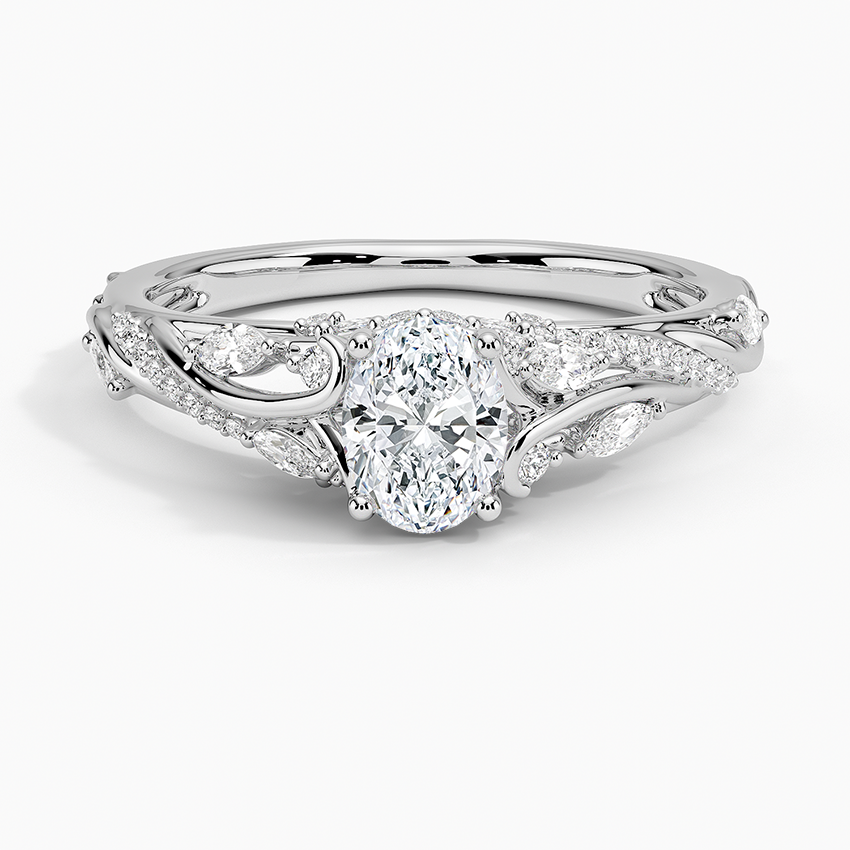 Begonia Vine Diamond Ring (1/2 ct. tw.) Platinum Oval Engagement Ring
