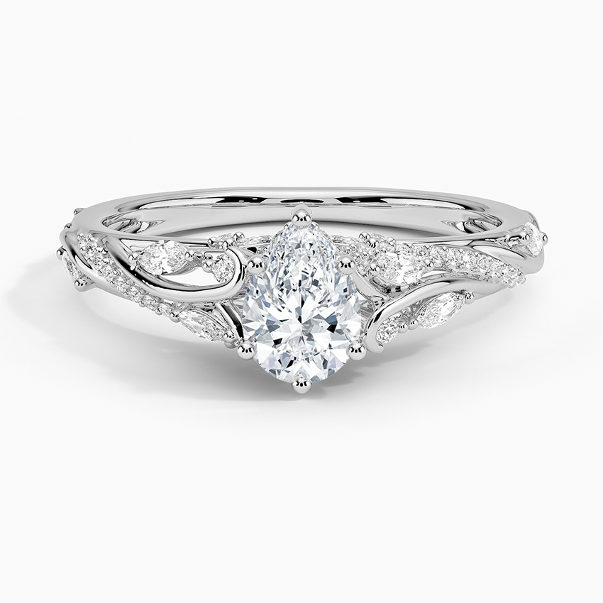 Begonia Vine Diamond Ring (1/2 ct. tw.) Platinum Pear Engagement Ring