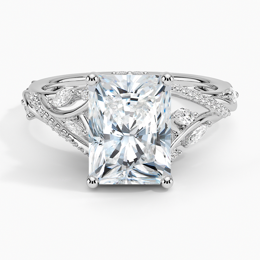 Begonia Vine Diamond Ring (1/2 ct. tw.) Platinum Radiant Engagement Ring