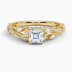 Begonia Vine Diamond Ring (1/2 ct. tw.) Yellow Gold 18k Asscher Engagement Ring