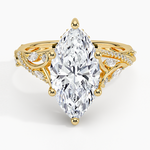 Begonia Vine Diamond Ring (1/2 ct. tw.) Yellow Gold 18k Marquise Engagement Ring