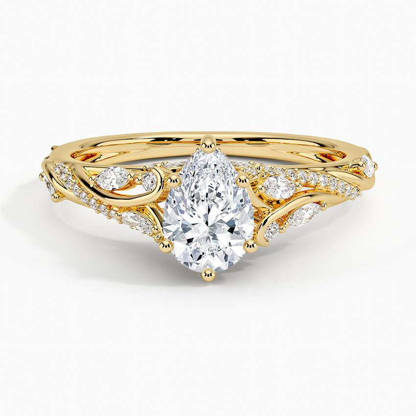 Begonia Vine Diamond Ring (1/2 ct. tw.) Yellow Gold 18k Pear Engagement Ring