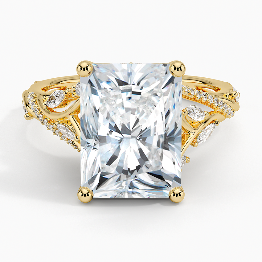 Begonia Vine Diamond Ring (1/2 ct. tw.) Yellow Gold 18k Radiant Engagement Ring