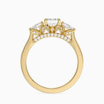 Petal Pear Three Stone Diamond Ring (1/2 ct. tw.) Yellow Gold 18k Emerald Engagement Ring