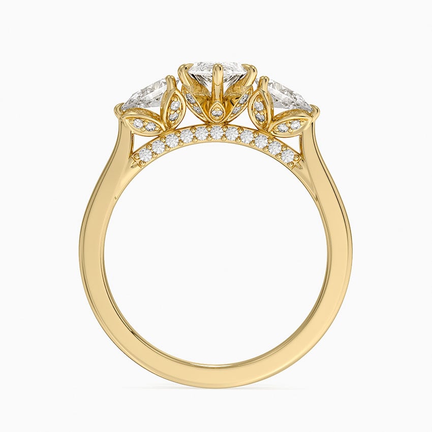 Petal Pear Three Stone Diamond Ring (1/2 ct. tw.) Yellow Gold 18k Marquise Engagement Ring