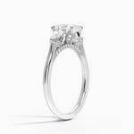 Petal Pear Three Stone Diamond Ring (1/2 ct. tw.) Platinum Oval Engagement Ring