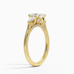 Petal Pear Three Stone Diamond Ring (1/2 ct. tw.) Yellow Gold 18k Oval Engagement Ring