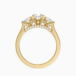 Petal Pear Three Stone Diamond Ring (1/2 ct. tw.) Yellow Gold 18k Oval Engagement Ring