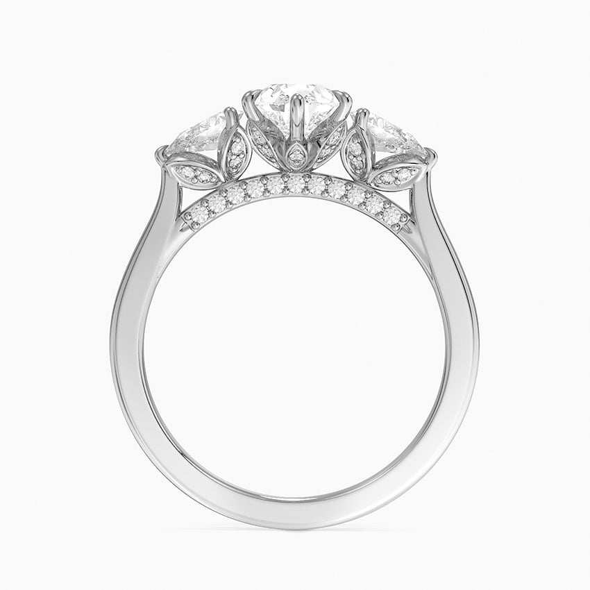Petal Pear Three Stone Diamond Ring (1/2 ct. tw.) Platinum Pear Engagement Ring