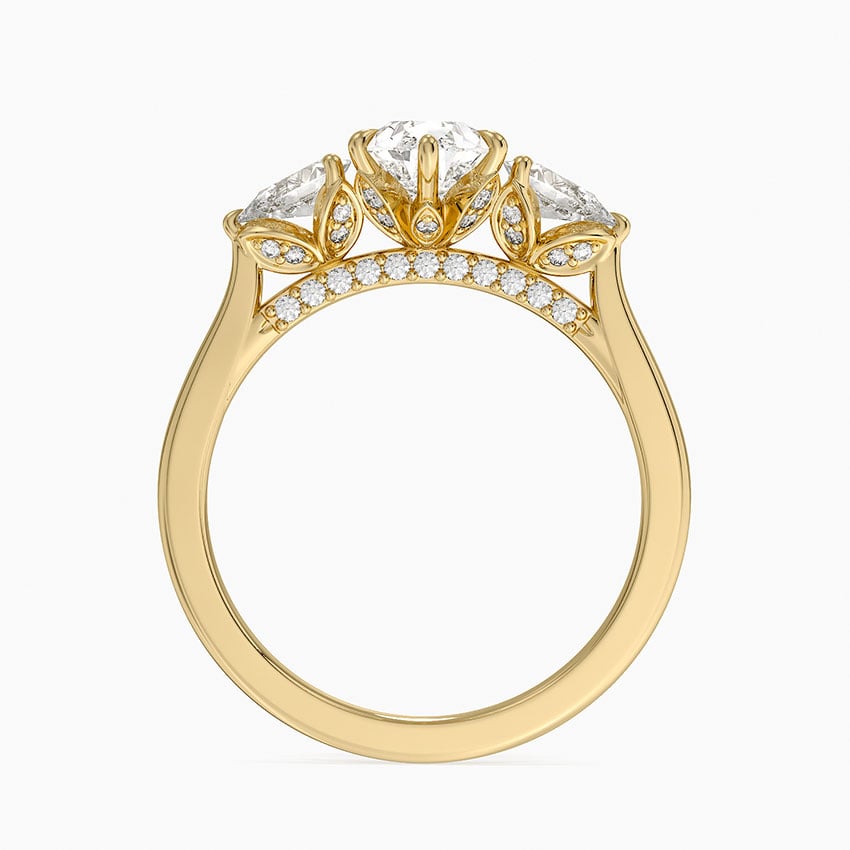 Petal Pear Three Stone Diamond Ring (1/2 ct. tw.) Yellow Gold 18k Pear Engagement Ring