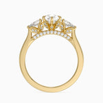 Petal Pear Three Stone Diamond Ring (1/2 ct. tw.) Yellow Gold 18k Pear Engagement Ring