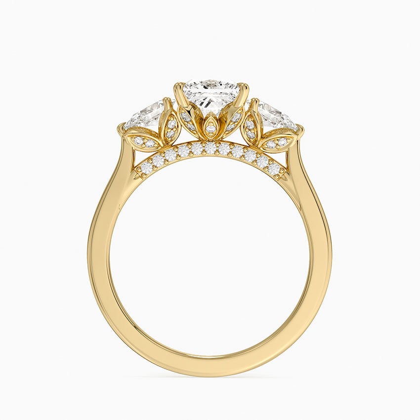Petal Pear Three Stone Diamond Ring (1/2 ct. tw.) Yellow Gold 18k Princess Engagement Ring