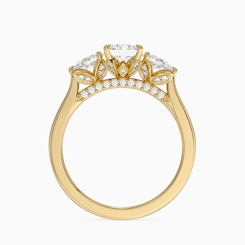 Petal Pear Three Stone Diamond Ring (1/2 ct. tw.) Yellow Gold 18k Radiant Engagement Ring
