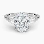 Petal Pear Three Stone Diamond Ring (1/2 ct. tw.) Platinum Oval Engagement Ring
