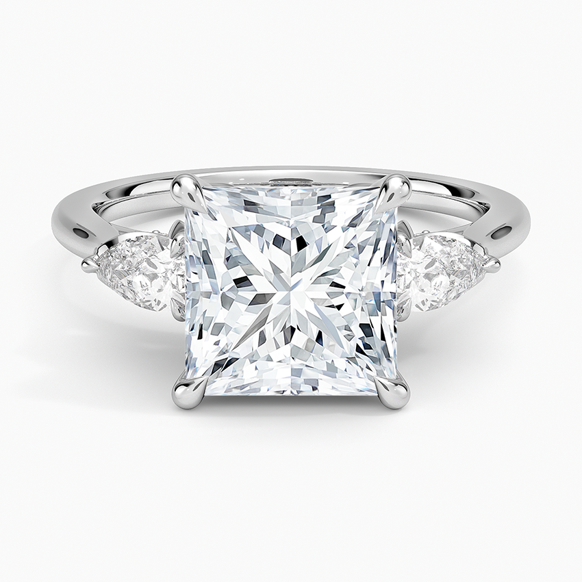 Petal Pear Three Stone Diamond Ring (1/2 ct. tw.) Platinum Princess Engagement Ring