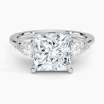 Petal Pear Three Stone Diamond Ring (1/2 ct. tw.) Platinum Princess Engagement Ring