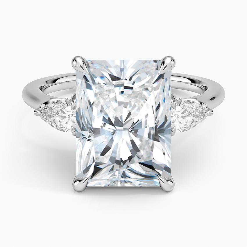 Petal Pear Three Stone Diamond Ring (1/2 ct. tw.) Platinum Radiant Engagement Ring