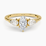 Petal Pear Three Stone Diamond Ring (1/2 ct. tw.) Yellow Gold 18k Marquise Engagement Ring