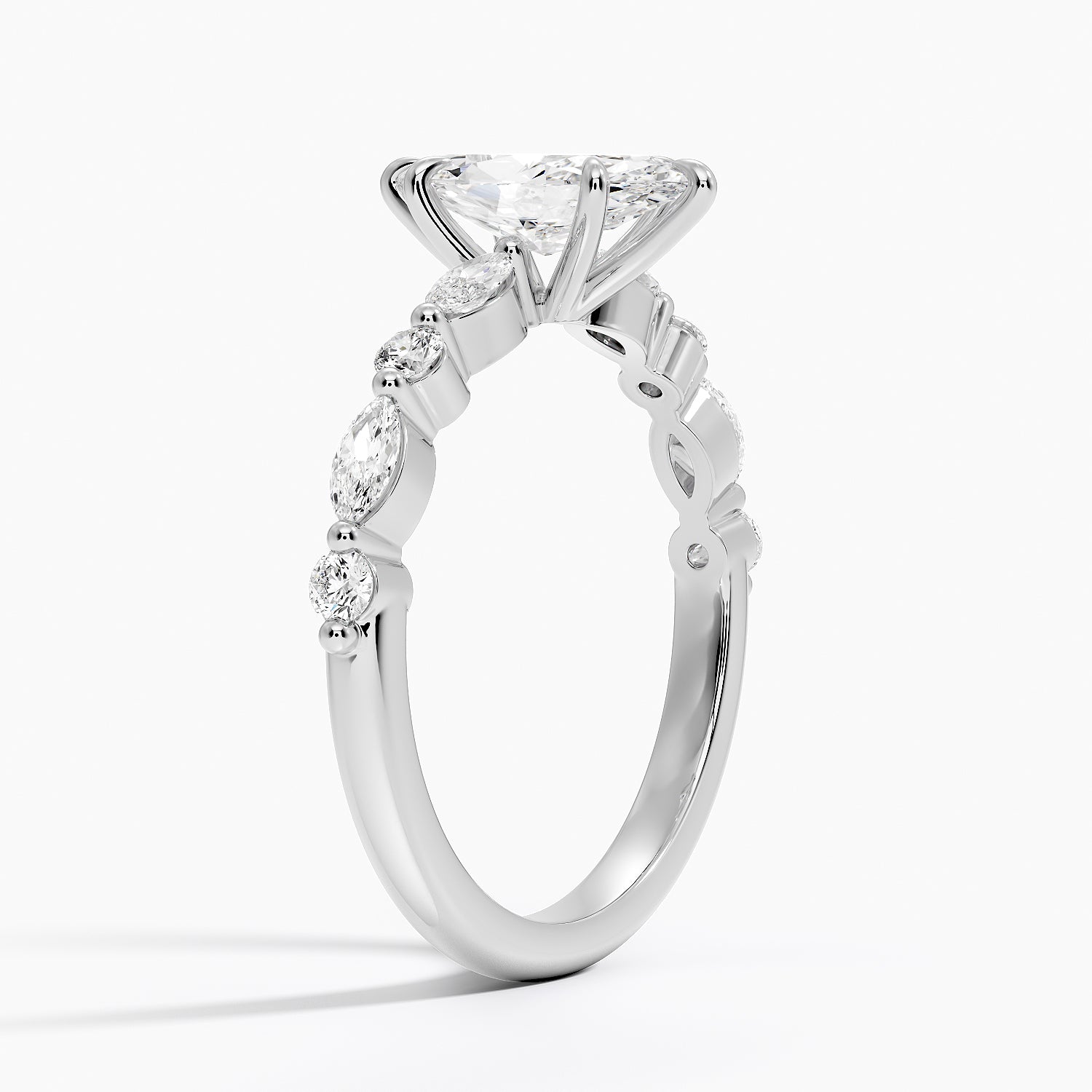 Versailles Half Coverage Diamond Ring (1/3 ct. tw.) Platinum Marquise Engagement Ring