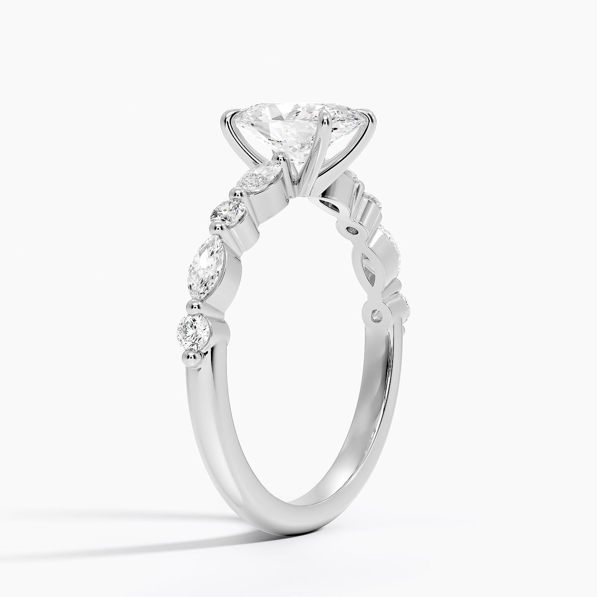 Versailles Half Coverage Diamond Ring (1/3 ct. tw.) Platinum Oval Engagement Ring