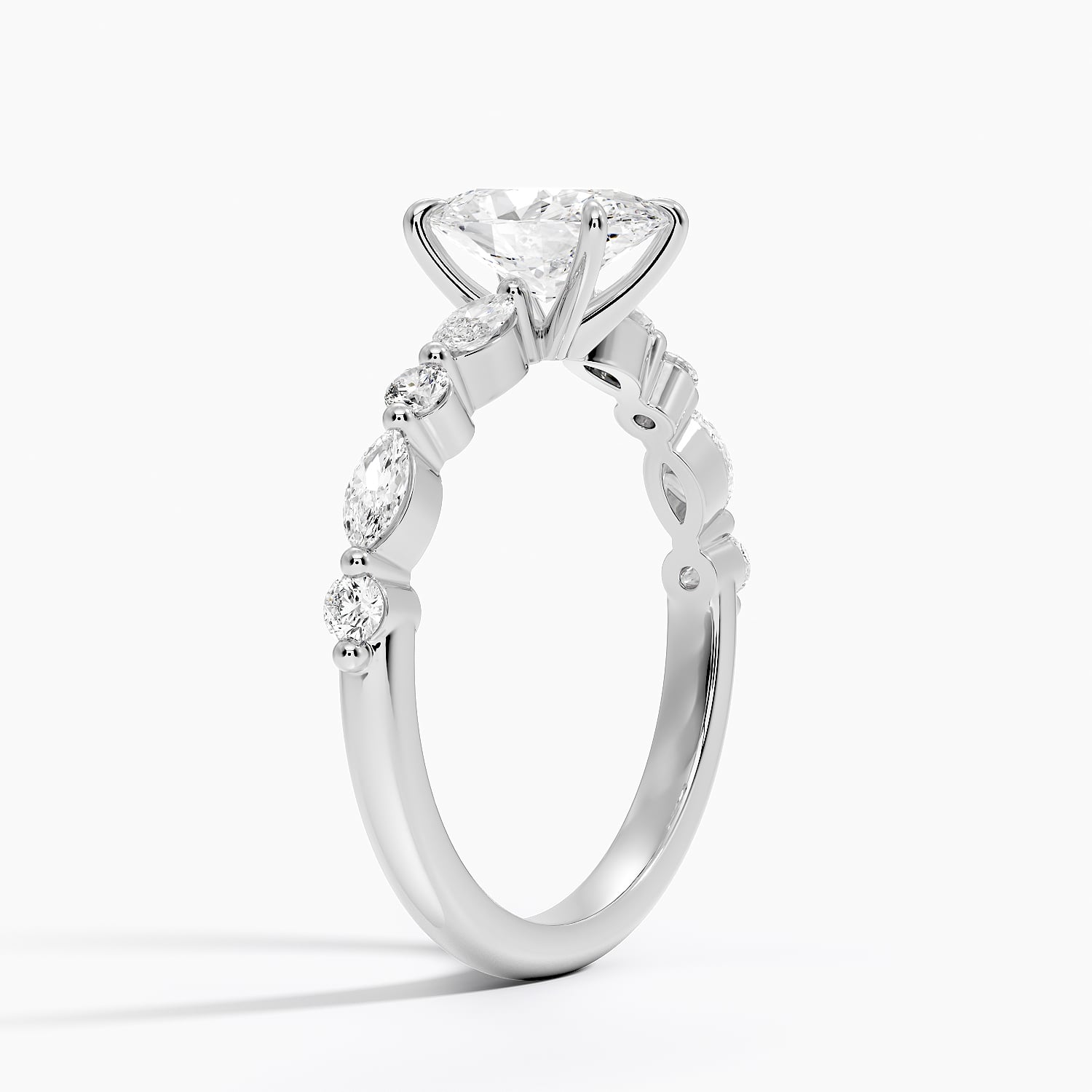 Versailles Half Coverage Diamond Ring (1/3 ct. tw.) Platinum Oval Engagement Ring