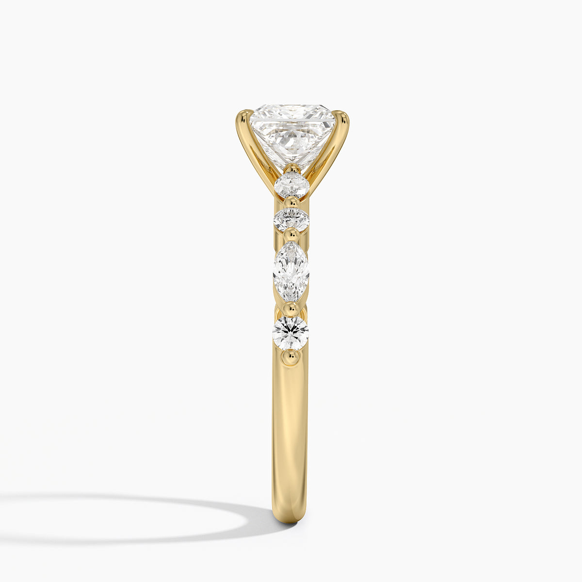 Versailles Half Coverage Diamond Ring (1/3 ct. tw.) Yellow Gold 18k Princess Engagement Ring