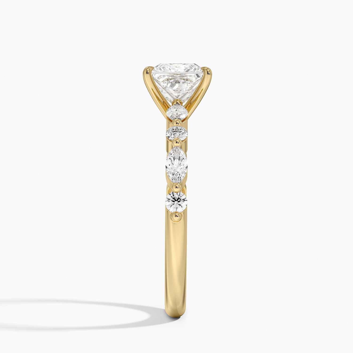 Versailles Half Coverage Diamond Ring (1/3 ct. tw.) Yellow Gold 18k Princess Engagement Ring