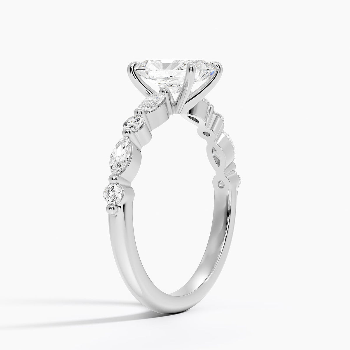 Versailles Half Coverage Diamond Ring (1/3 ct. tw.) Platinum Radiant Engagement Ring