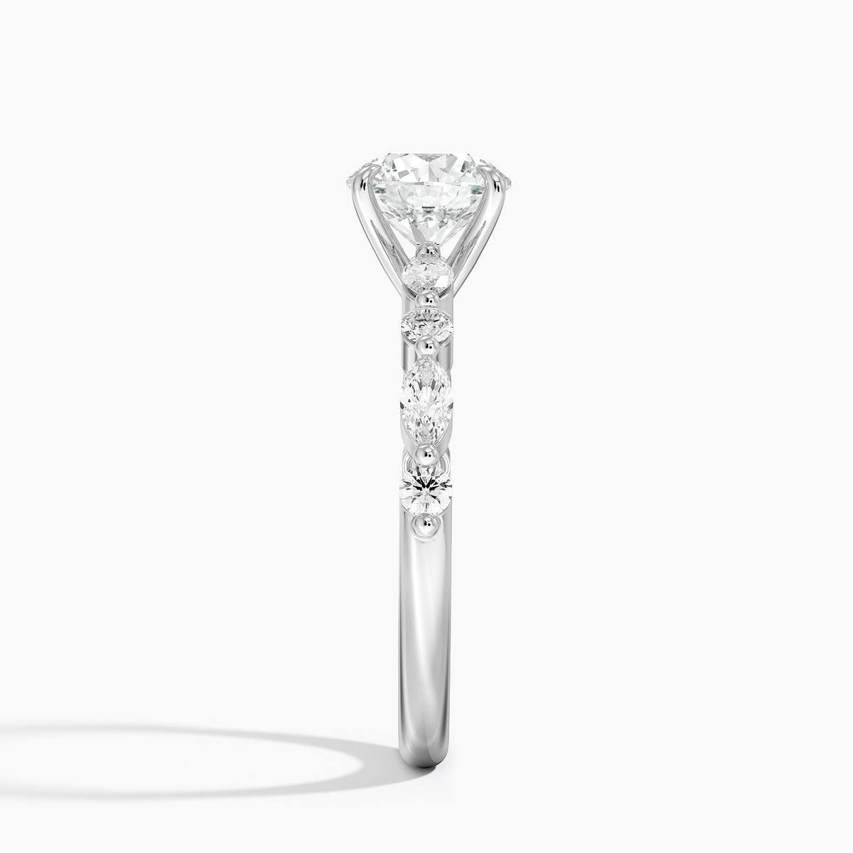 Versailles Half Coverage Diamond Ring (1/3 ct. tw.) Platinum Round Engagement Ring