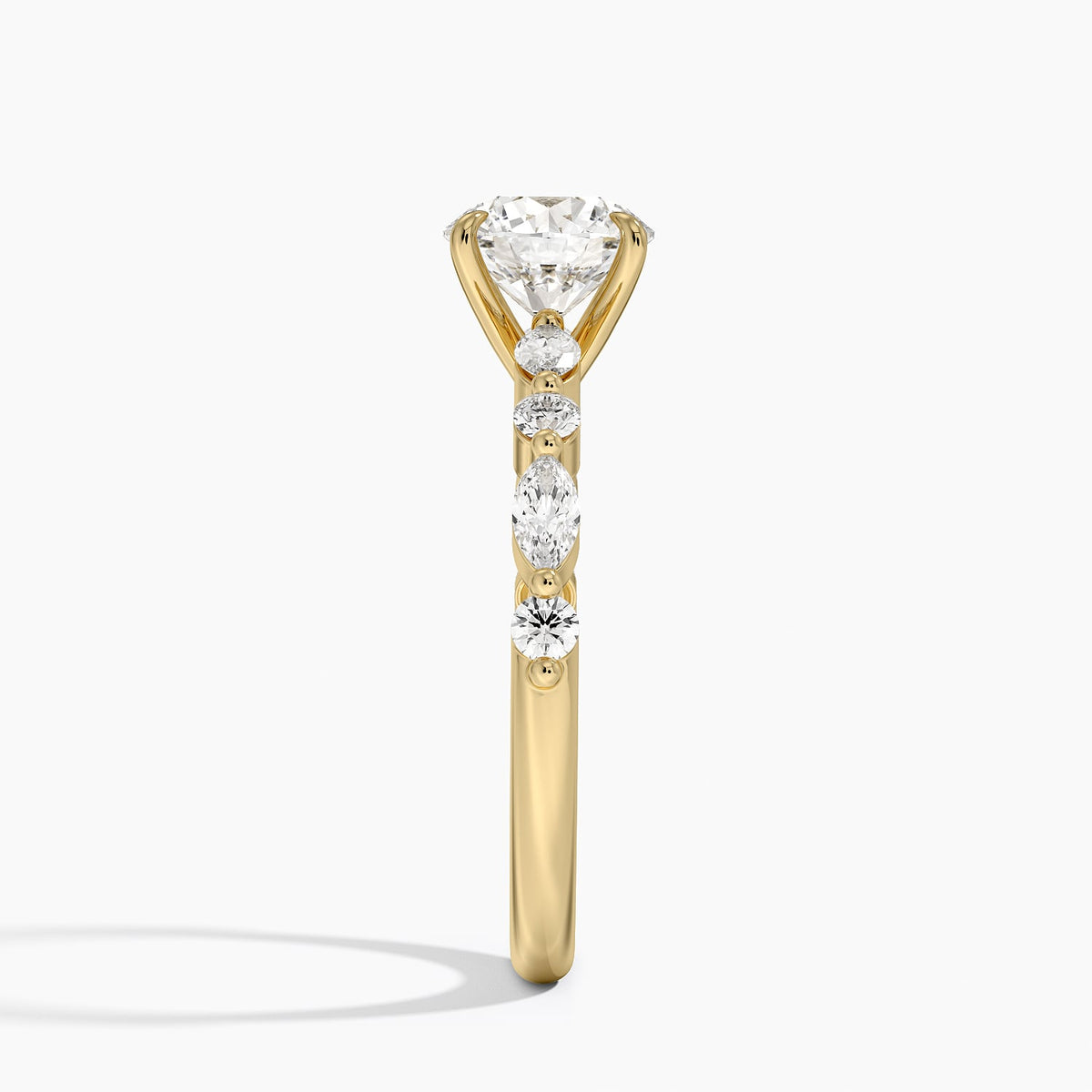 Versailles Half Coverage Diamond Ring (1/3 ct. tw.) Yellow Gold 18k Round Engagement Ring
