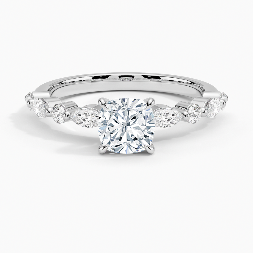 Versailles Half Coverage Diamond Ring (1/3 ct. tw.) Platinum Cushion Engagement Ring