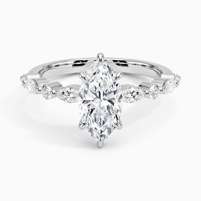 Versailles Half Coverage Diamond Ring (1/3 ct. tw.) Platinum Marquise Engagement Ring