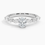 Versailles Half Coverage Diamond Ring (1/3 ct. tw.) Platinum Oval Engagement Ring