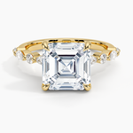 Versailles Half Coverage Diamond Ring (1/3 ct. tw.) Yellow Gold 18k Asscher Engagement Ring