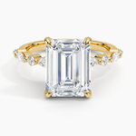 Versailles Half Coverage Diamond Ring (1/3 ct. tw.) Yellow Gold 18k Emerald Engagement Ring
