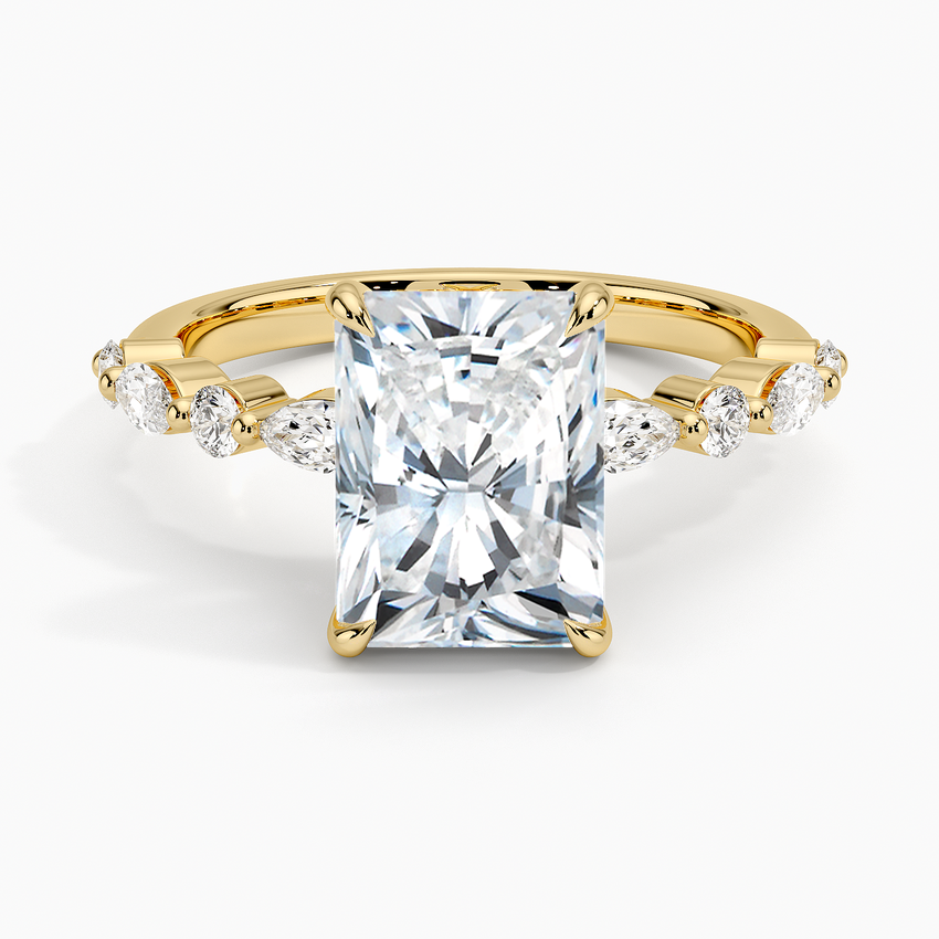 Versailles Half Coverage Diamond Ring (1/3 ct. tw.) Yellow Gold 18k Radiant Engagement Ring