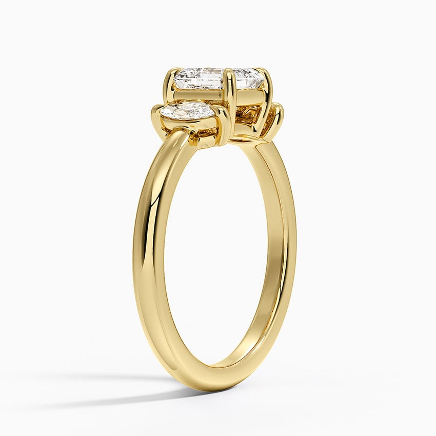 Sasha Three Stone Marquise Diamond Ring (1/3 ct. tw.) Yellow Gold 18k Asscher Engagement Ring