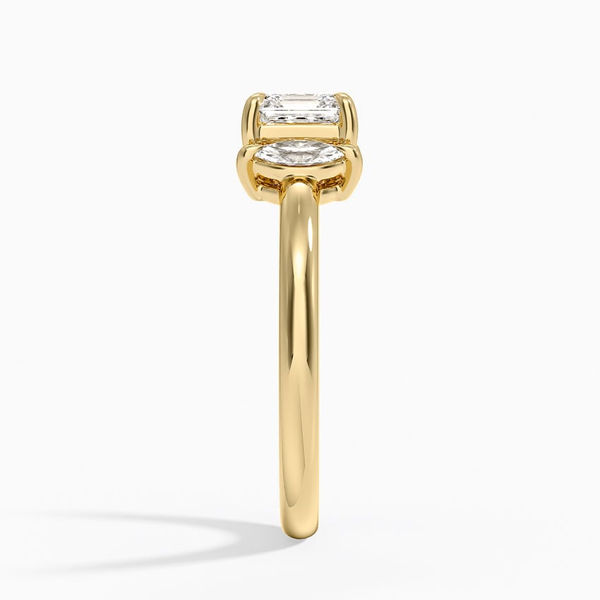 Sasha Three Stone Marquise Diamond Ring (1/3 ct. tw.) Yellow Gold 18k Asscher Engagement Ring