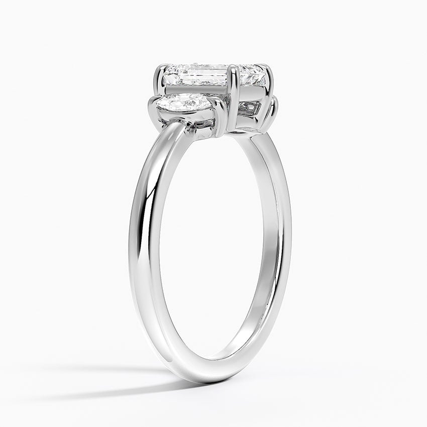Sasha Three Stone Marquise Diamond Ring (1/3 ct. tw.) Platinum Emerald Engagement Ring