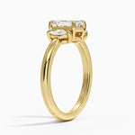 Sasha Three Stone Marquise Diamond Ring (1/3 ct. tw.) Yellow Gold 18k Emerald Engagement Ring