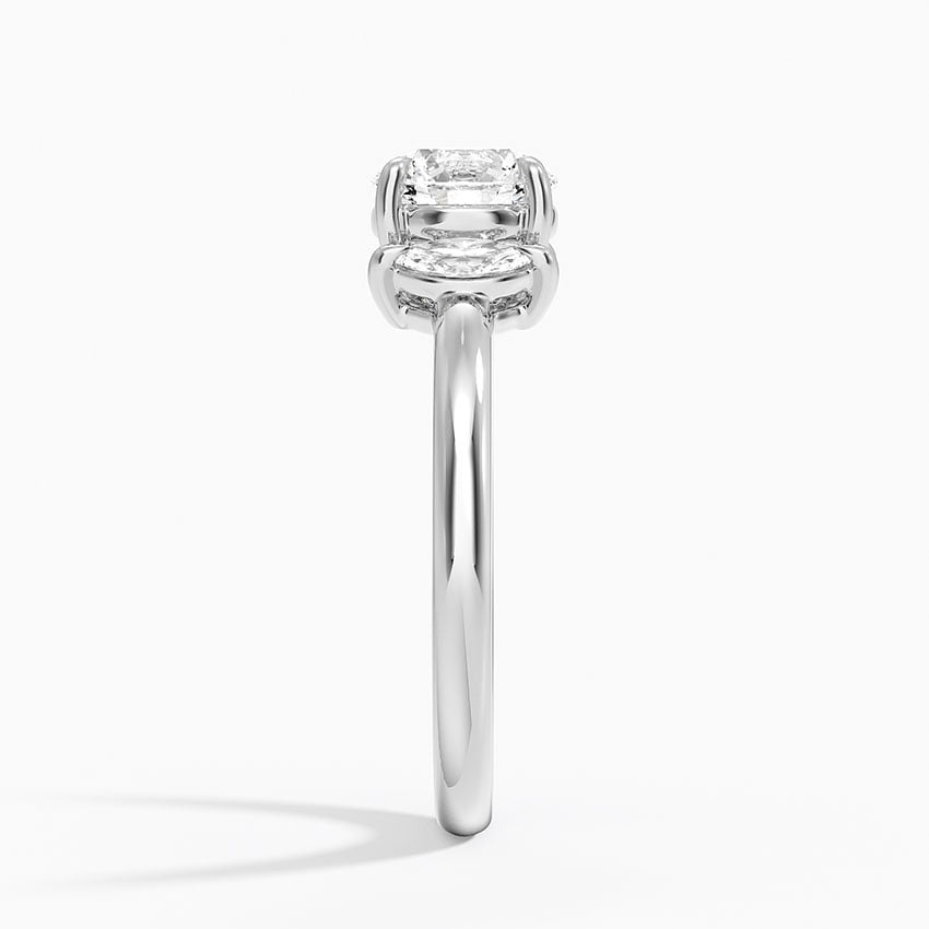 Sasha Three Stone Marquise Diamond Ring (1/3 ct. tw.) Platinum Round Engagement Ring