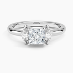 Sasha Three Stone Marquise Diamond Ring (1/3 ct. tw.) Platinum Princess Engagement Ring
