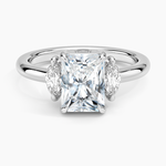 Sasha Three Stone Marquise Diamond Ring (1/3 ct. tw.) Platinum Radiant Engagement Ring