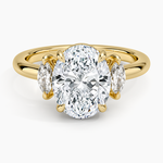 Sasha Three Stone Marquise Diamond Ring (1/3 ct. tw.) Yellow Gold 18k Oval Engagement Ring