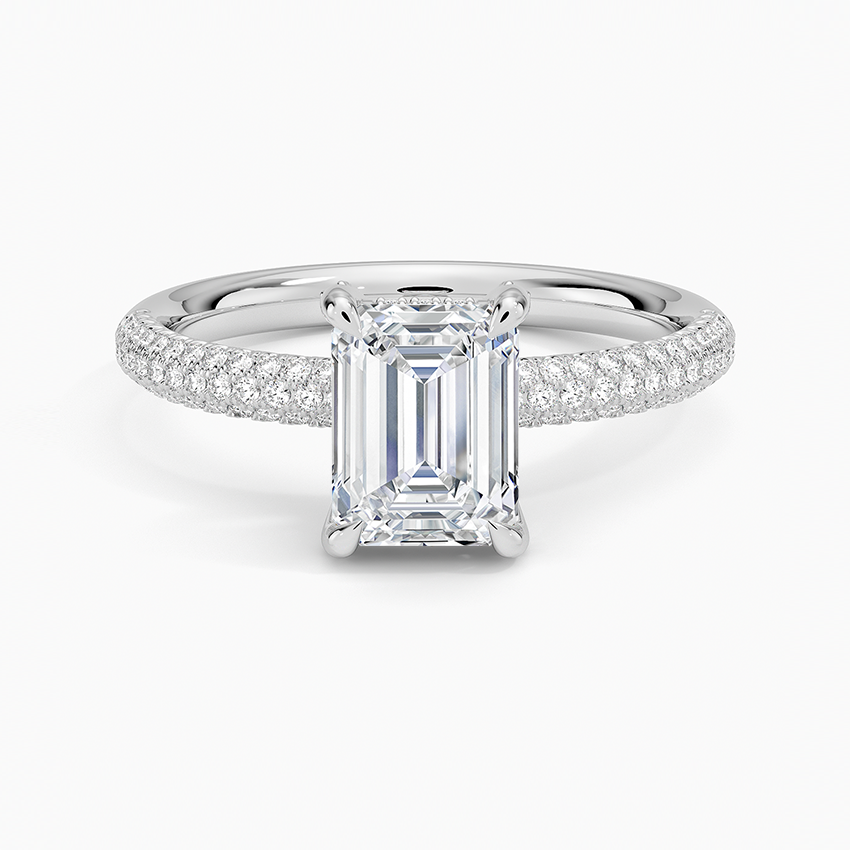 Valencia Diamond Ring (1/3 ct. tw.) Platinum Emerald Engagement Ring