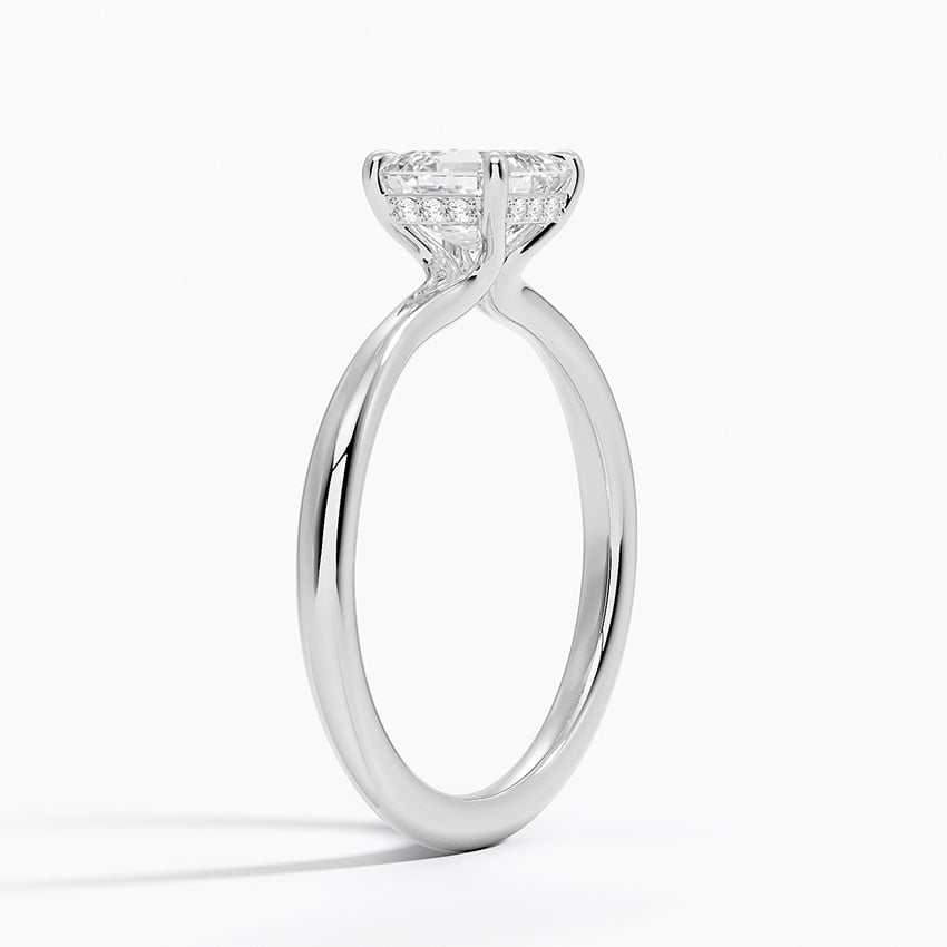 Freesia Hidden Halo Diamond Ring Platinum Asscher Engagement Ring