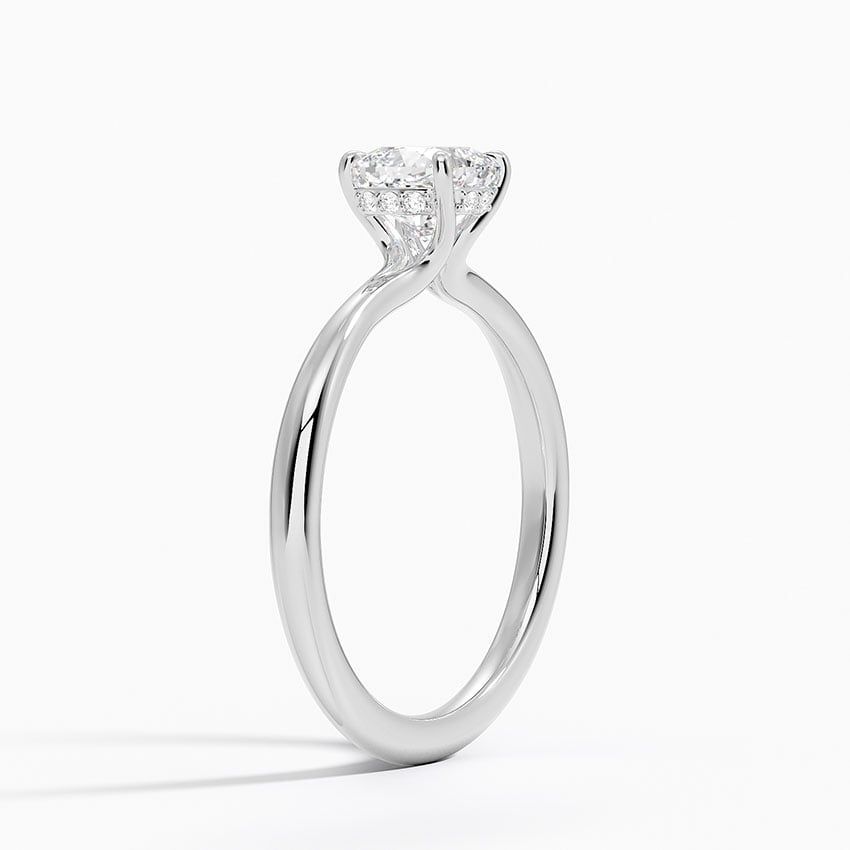 Freesia Hidden Halo Diamond Ring Platinum Cushion Engagement Ring