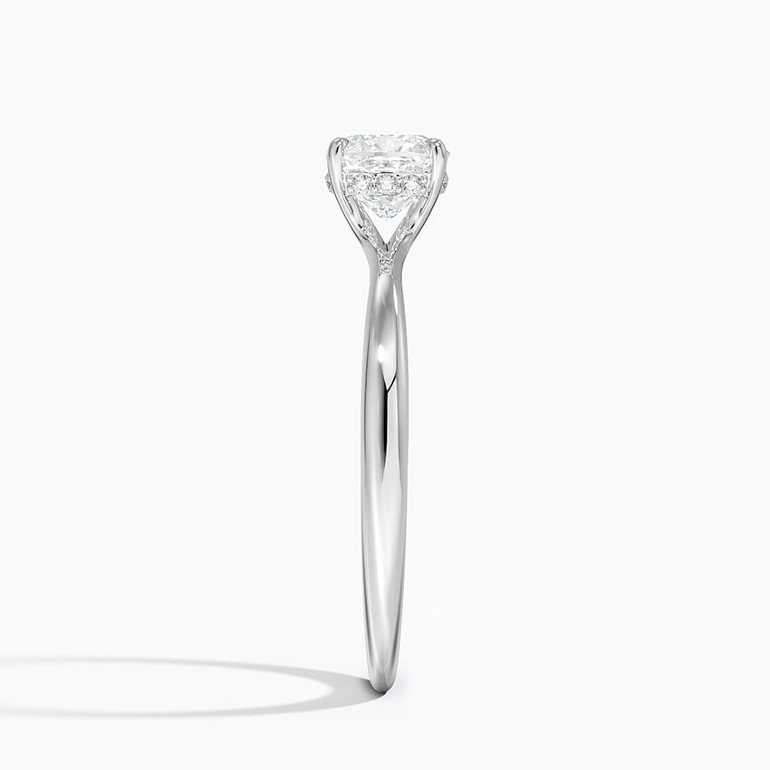 Freesia Hidden Halo Diamond Ring Platinum Cushion Engagement Ring