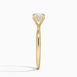 Freesia Hidden Halo Diamond Ring Yellow Gold 18k Cushion Engagement Ring